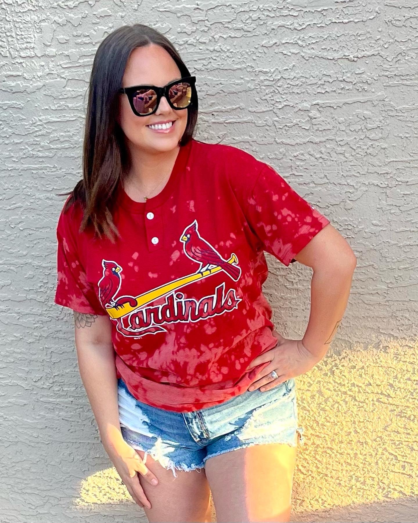 ST LOUIS CARDINALS HENLEY TEE – Vintage Bleacher Bums