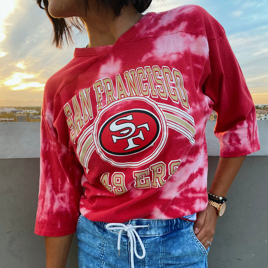 vintage san francisco 49ers 3/4 sleeve t shirt football nfl san fran for men and women